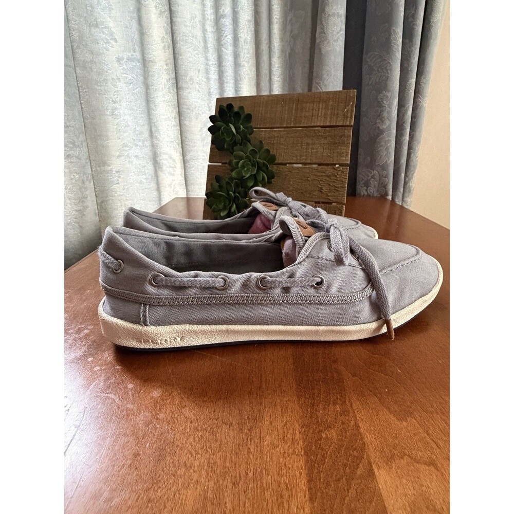 Sperry Lounge Away Women's 8.5 M Gray Canvas Lace-Up Boat Shoes - Picture 6 of 7